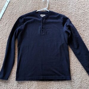 Taylor Stitch Navy Long-Sleeve Henley Shirt